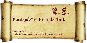 Muntyán Erzsébet névjegykártya